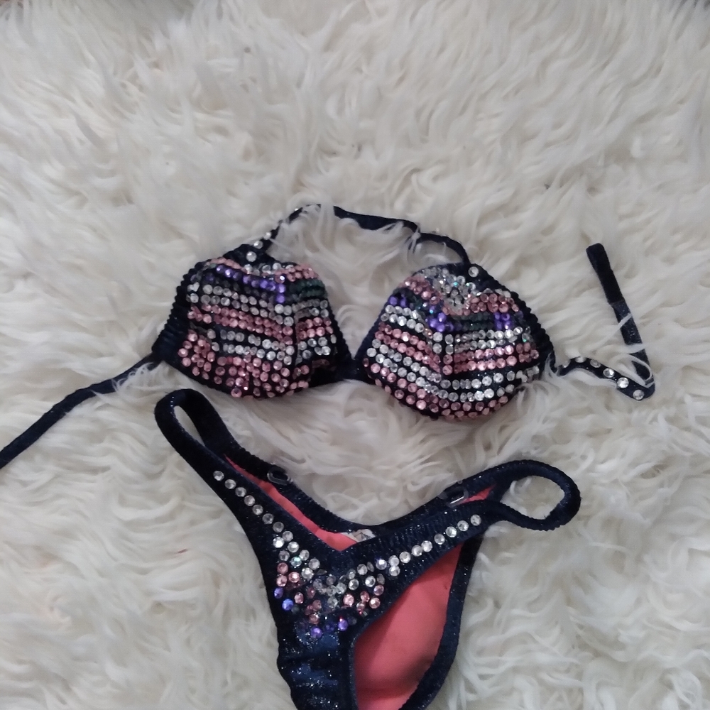 Navy sparkly  posing suit